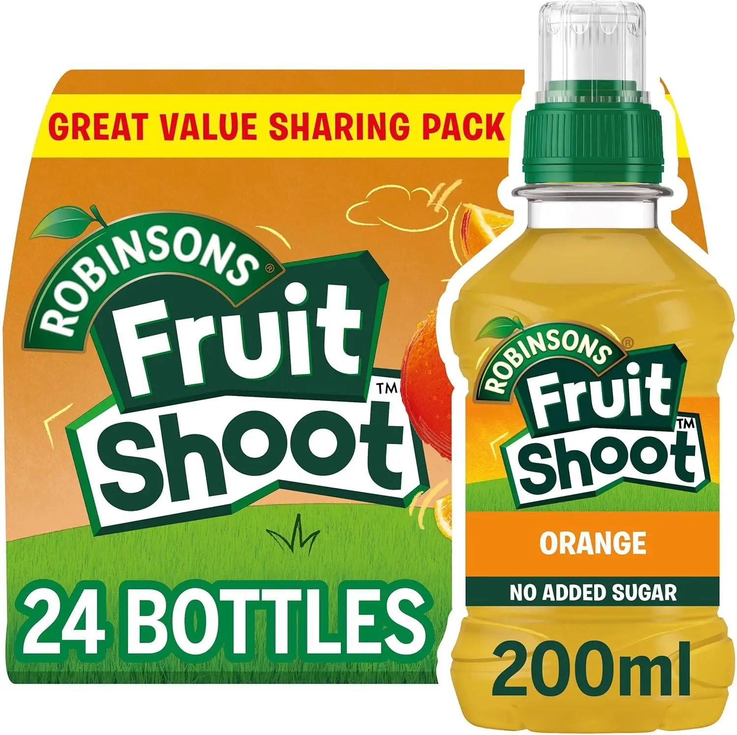 Robinsons Fruit Shoot Orange 24 x 200ml PET Bottles - Refreshing Drink For All Ages, Shop Now