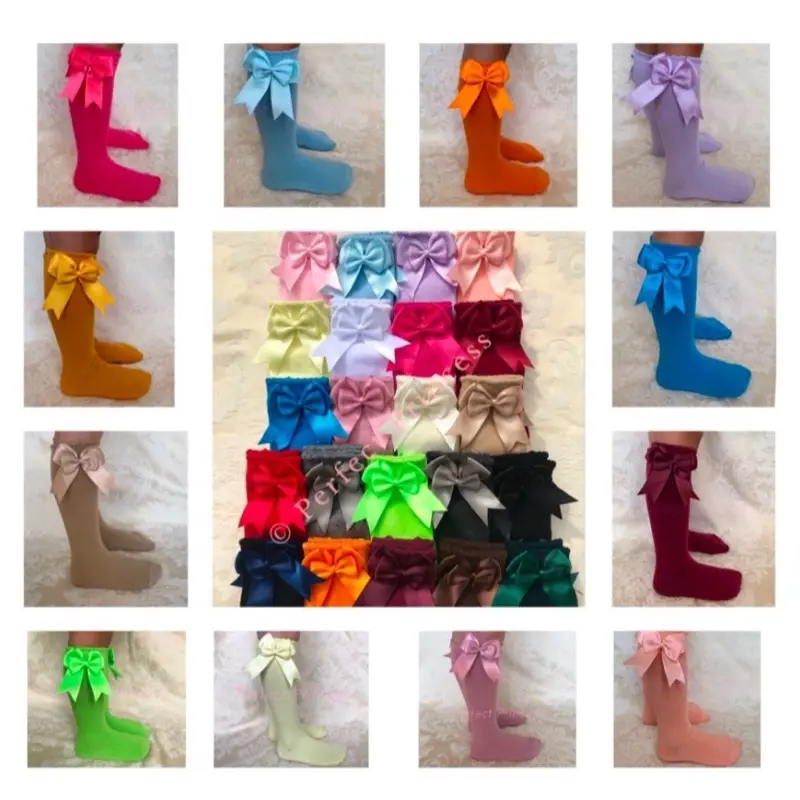 Perfect Princess Knee High Spanish Socks with Bows for Girls/Baby/School Uniform/Summer