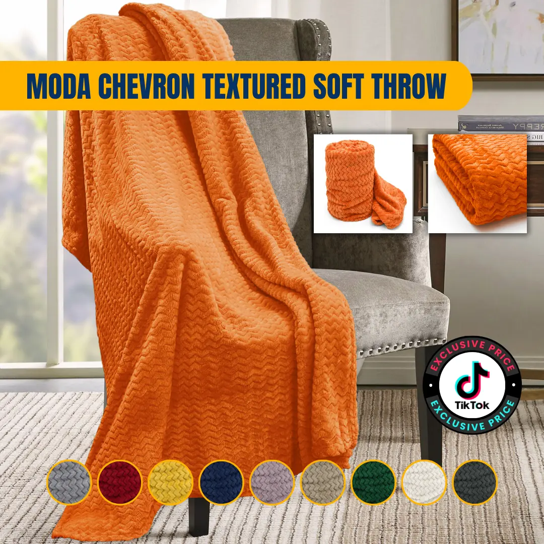 Moda Chevron Throw Super Soft Textured Throw