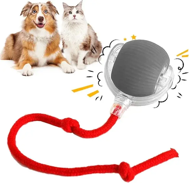 [UK Seller 48hr Delivery] Electric Cat Ball Toy Interactive with Rope Cat Teaser, Automatic Rolling Ball, Pet Chasing Toy Pet Supplies, Dog & Cat Accessories, Christmas Gift, Kitten Puppy Toy Chase Fun 7
