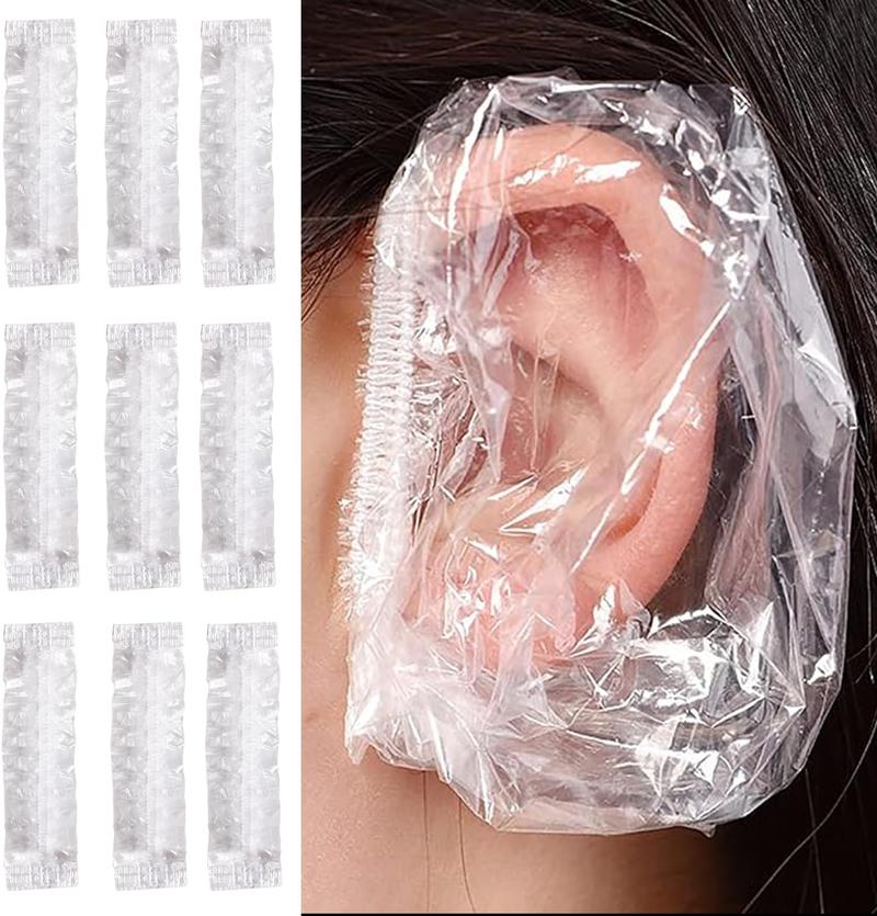 Product Introduction of 100 Pack Ear Covers for Shower, Disposable Shower Caps, Disposable Ear Protectors for Shower Colorful Waterproof Ear Protectors Ear Shower Caps for Hair Dye, Shower, Bathing, Salon 3