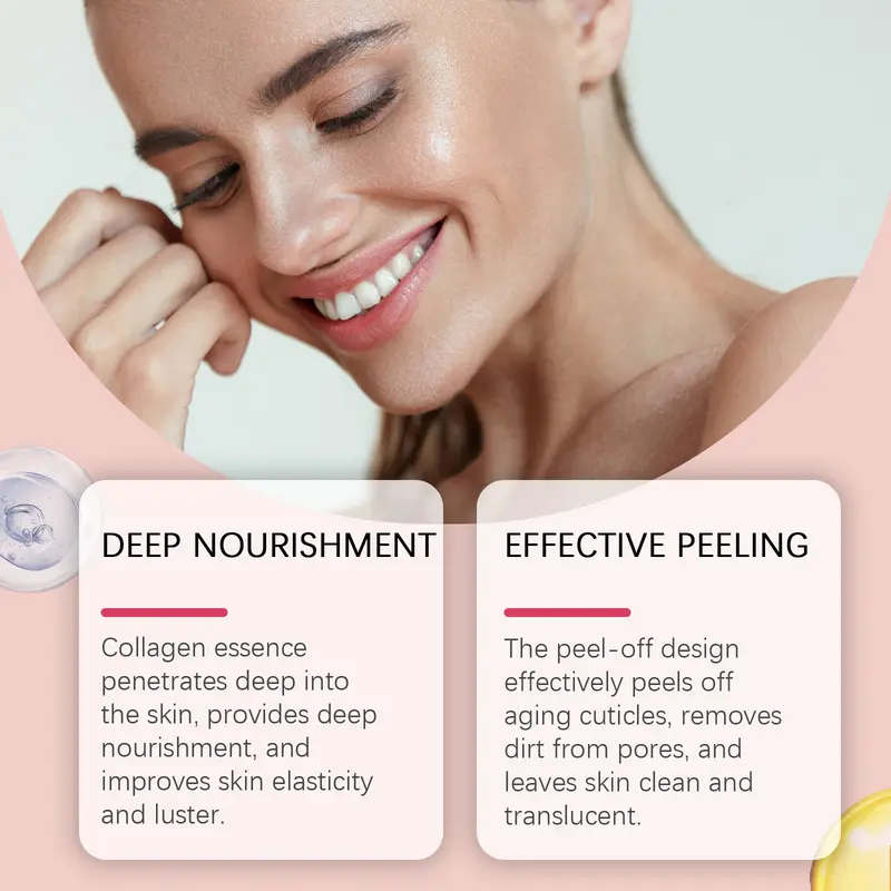 Collagen Overnight Wrapping Peel Off Facial Mask, 1/2 Counts Hydrating & Tightening Skin Care Mask, Elasticity & Hydration Care Facial Mask, Christmas Gift Hydrate Comfort 5
