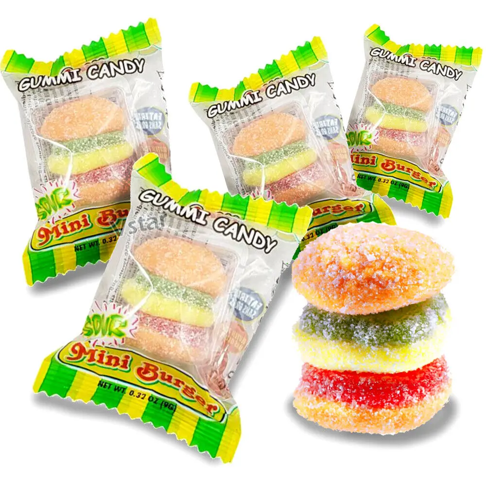 efrutti Individually Wrapped Gummi Mini Sour Burger 0.32oz (9g)