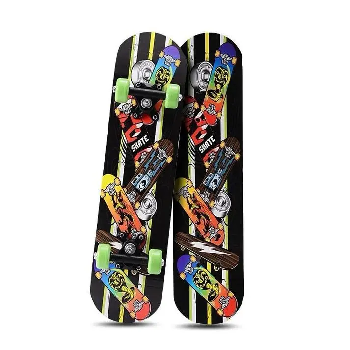 Graffiti Skateboard Wooden Complete for Adults and Kids Double Kick New WOODEN BOARD UK 5