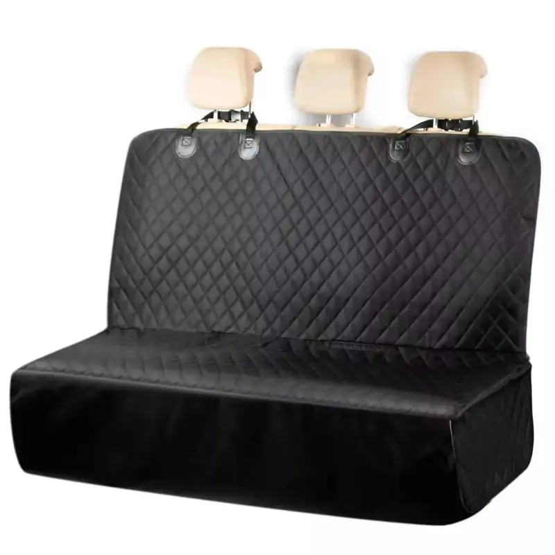 FOR LANCIA FLAVIA All Years -  Premium Quilted Dog Cat Pet Hammock Black Rear Car Seat Cover 2