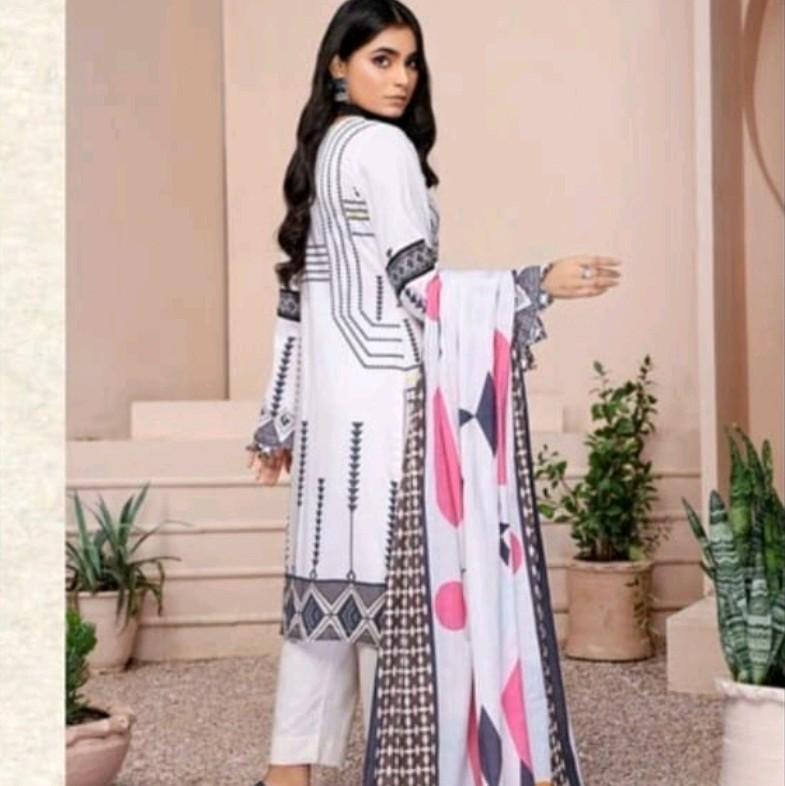 Gorgeous 3 Piece Summer Lawn Suit with Embroidery Work and Embellishments with Chiffon Dupatta by Soni Dresses  Traditional Womenswear Pakistani Desi Fashion 1