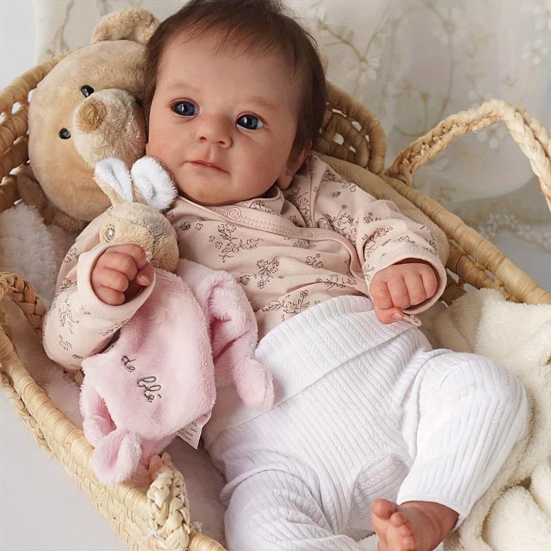 Product Introduction of Handcrafted 16" Reborn Youngsters Doll - Realistic Soft Body with Hand-Rooted Brown Hair & Painted Veins, Includes Birth Certificate - Perfect Christmas Gift for Youngsters 4