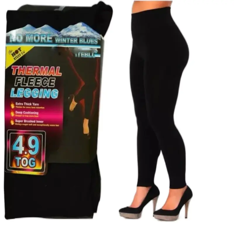 Women's Thermal Fleece Lined Leggings - Black, Winter Thick, S-XXL - Underwear, Bottoms Womenswear Lady Basic Comfort Minimalist Casual viral of 0