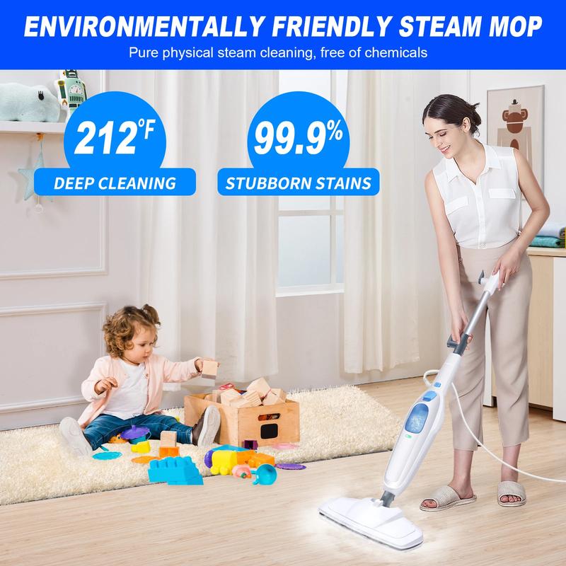 DayPlus Steam Mop & Detachable Steam Cleaner, 1500W Powerful Floor Steamer for Carpet Laminate Hardwood with 2 Washable Pads and 400ml Capacity home  appliances   steam mop electric  mop cleaning steam  mop 1