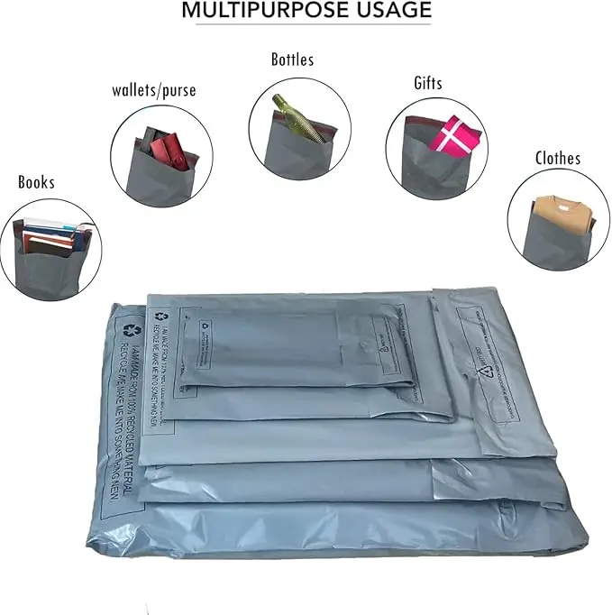 125 Mixed Grey Plastic Mailing Mail Post Postage Bags Assorted Sizes Packaging Poly Postal mailers 2