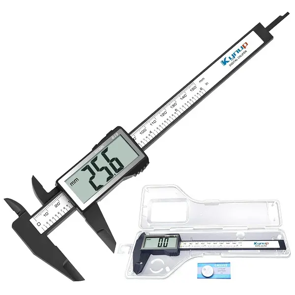 Large LCD Screen Digital Calipers, 150mm Measuring Tool, Inch/Millimeter Conversion, Lightweight Vernier Caliper, Carbon Fiber, 150mm/6''