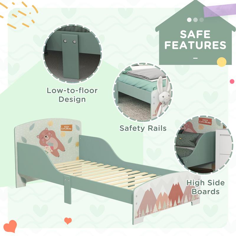 ZONEKIZ Toddler Bed Frame, Kids Bedroom Furniture for Ages 3-6 Years 4