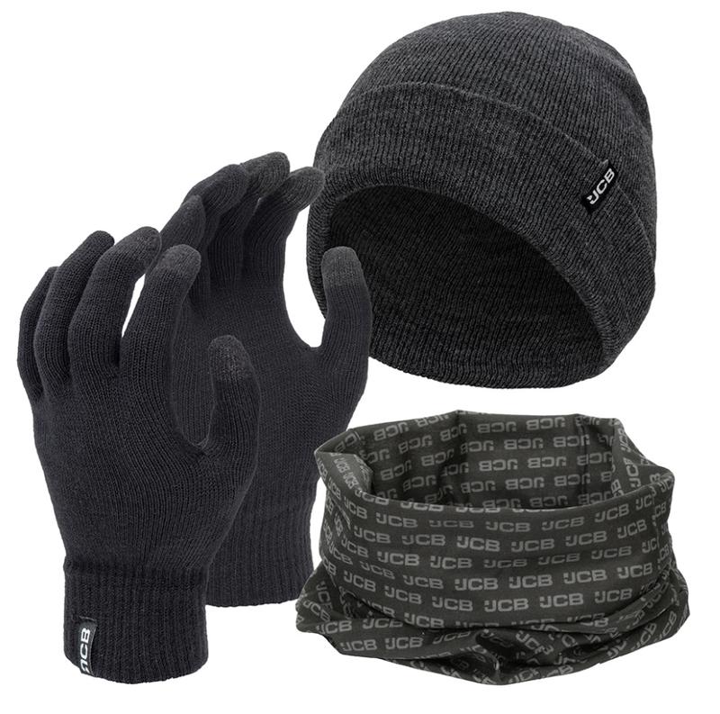 NEW JCB THERMAL WARM WINTER GIFT SET HAT KNIT GLOVES NECK WARMER WORK ACCESSORIES PERFECT CHRISTMAS GIFT 1
