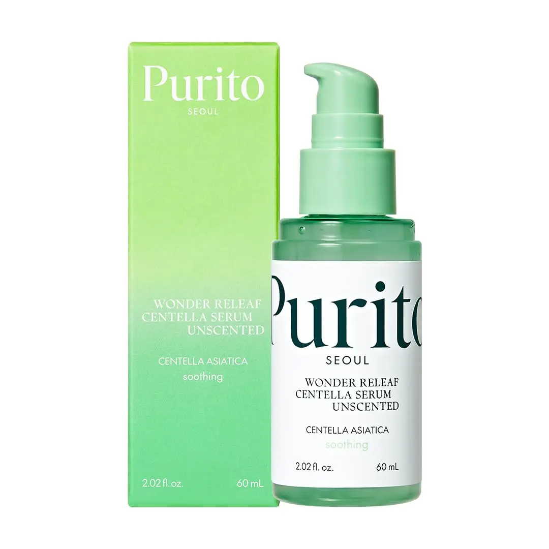 PURITO Centella Unscented Serum, Korean Centella, for All Skin Types, Ampoule, Soothing, Calming, Facial Serum for face, Vegan & Cruelty-Free, Korean Skin Care, 60ml