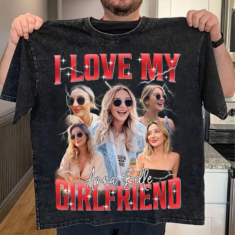 Custom Photo I Love My Girlfriend Shirt, Custom Bootleg Shirt, Custom Tshirt Gildan Heavy Cotton 0