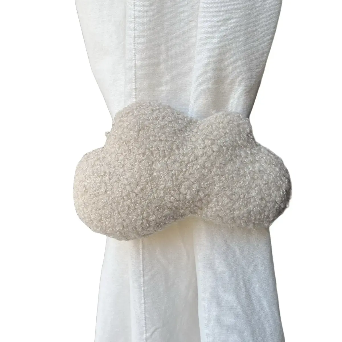Set of 2 Latte Boucle Cloud Curtain tie backs
