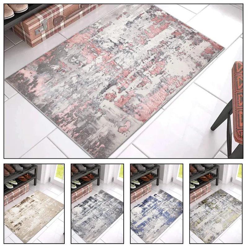 Luxury Anti-Skid Abstract Design  washable  Area Rug Modern  navy Color Rugs Large Area Rugs for Living Room & Bedroom Runner Rugs  carpets  for Hallways Entrance  Circular Round Rugs Floor  mats & rugs 1