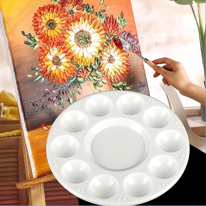 15 Pack Paint Tray Palettes for Kids, Plastic White Palettes for Students, Paint Holder, Paint Supplies 3
