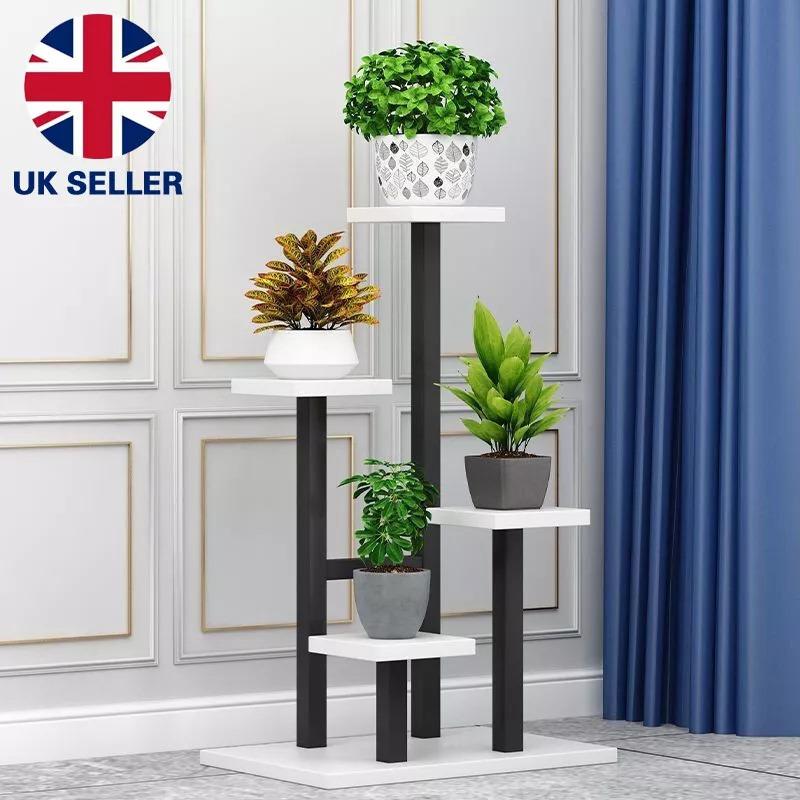 4Tier Metal Plant Stand Indoor Outdoor Garden Flower Pot Shelf Display Rack UK Organiser 2