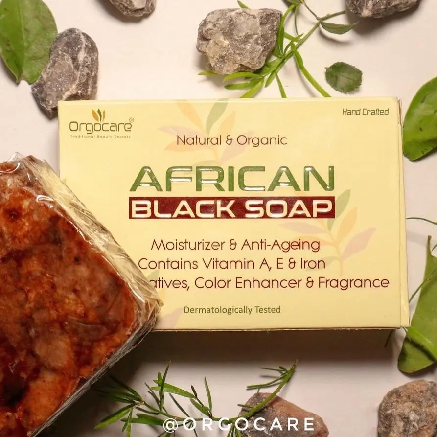 African Black Soap for Comfortable Body Care Dark Brown