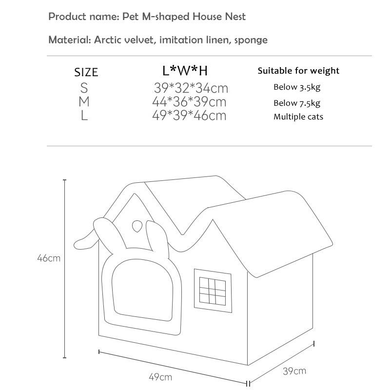 Product Introduction of Cat Pet Dog Warm House Cave Beds for Indoor Cats Cozy Wool Igloo Nest Kennel S-L 3