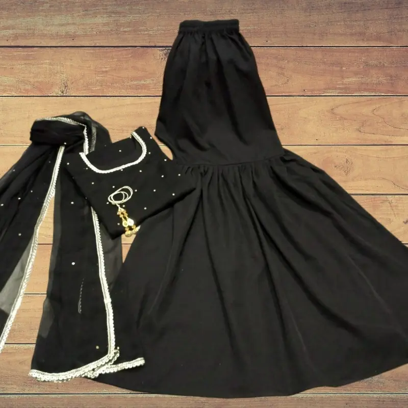 Lightweight and Comfortable 3-Piece Chiffon Semi-Formal Suit with Tussle for Back Design - Fit 2