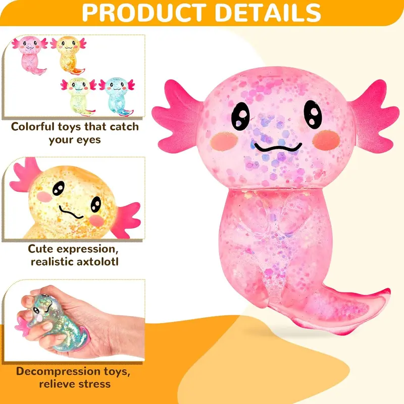 Sensory Fidget Stress Relief Sugar Filled Axolotls 1 sold Separately 2
