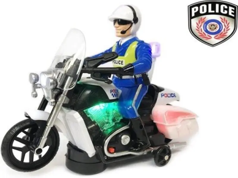 KIDS TOY POLICE BIKE MOTORCYCLE BUMP AND GO ACTION MOTORBIKE BATTERY OPERATED Uk