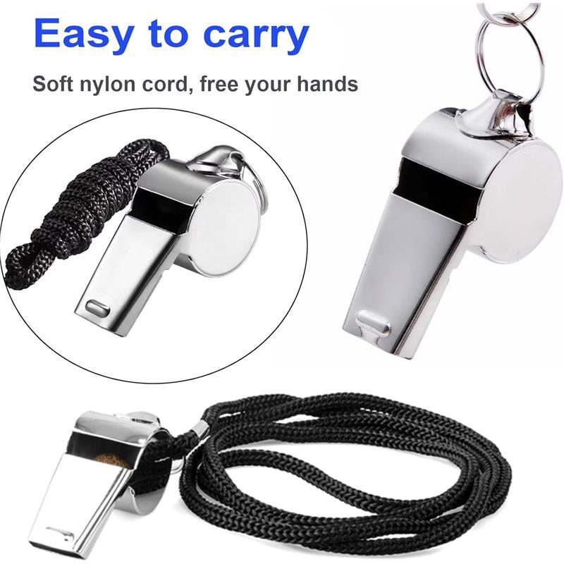 Metal Referee Whistle, Stainless Steel Whistle with Lanyard - Ideal for Football Coaches and Officials 5