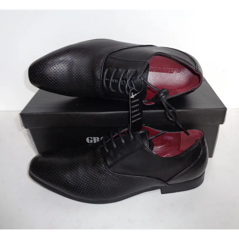 New Mens Black Shoes Casual Lace Up Office Dress Formal Wedding UK Sizes 6-11 7