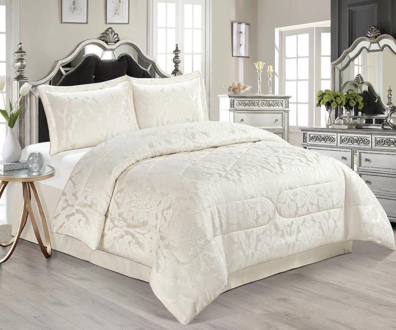 3 Pieces -  7 Pieces  Jacquard Luxury Bedspread Comforter Bedding Set Throw - Ring Top/Eyelet Curtains - sets sofa quilt - Jacquard bedding sets 3
