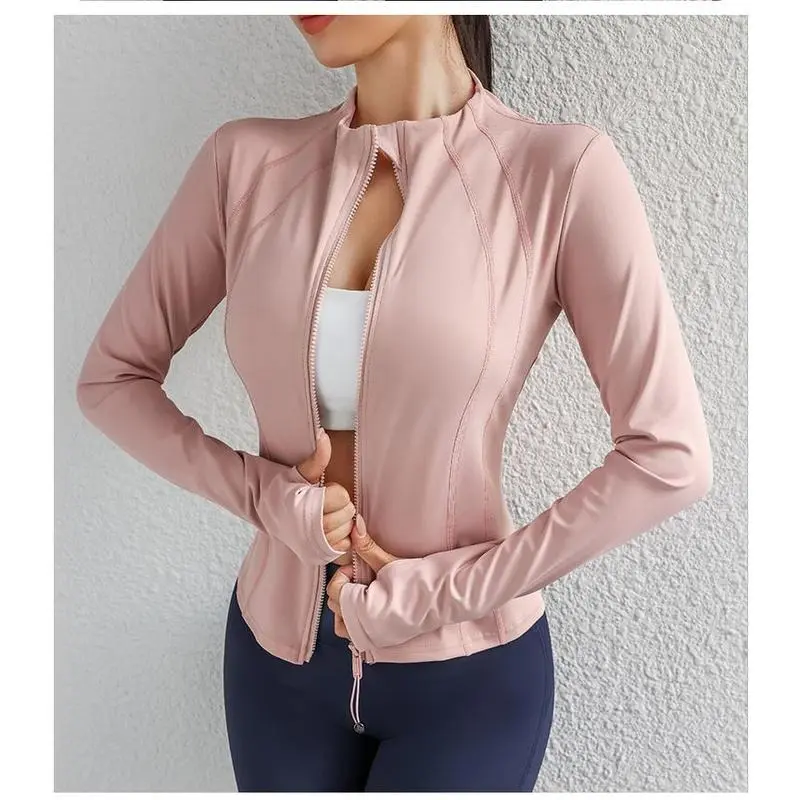 Sport Outfit Zip Up Winter Women Running Jackets Workout Gym Fitness Women Jackets With Coat Thumb Holes 8
