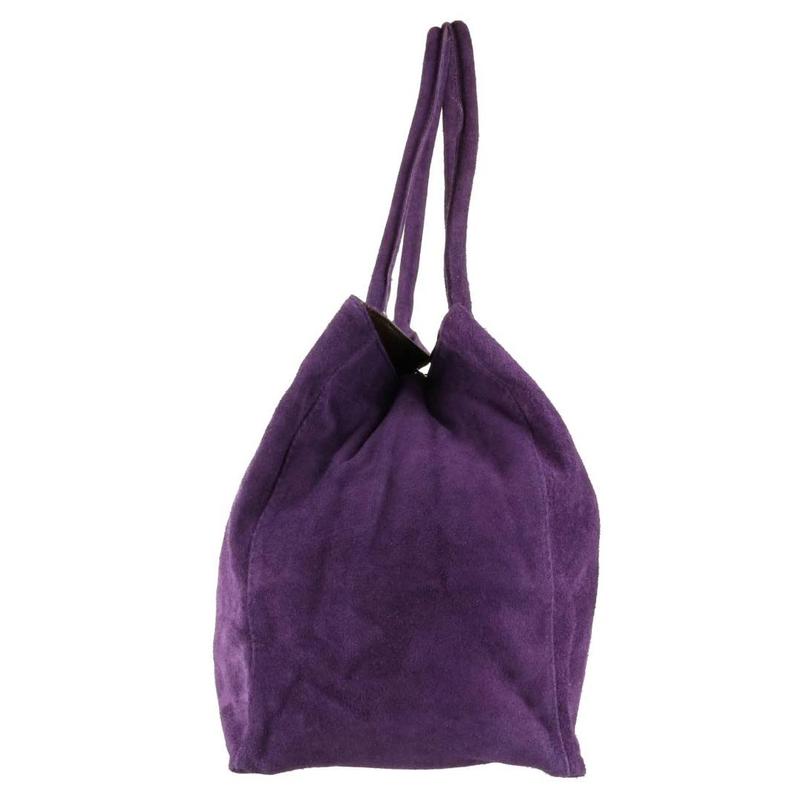 Girly Handbags Womens Expandable Italian Suede Leather Shoulder Bag 2