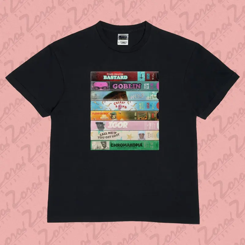 Tyler The Creator VHS Discography Tee - Rare Find | Vintage Style Hip-Hop Bootleg Shirt | 90's Rap Tee | Unique Chromakopia Design 2