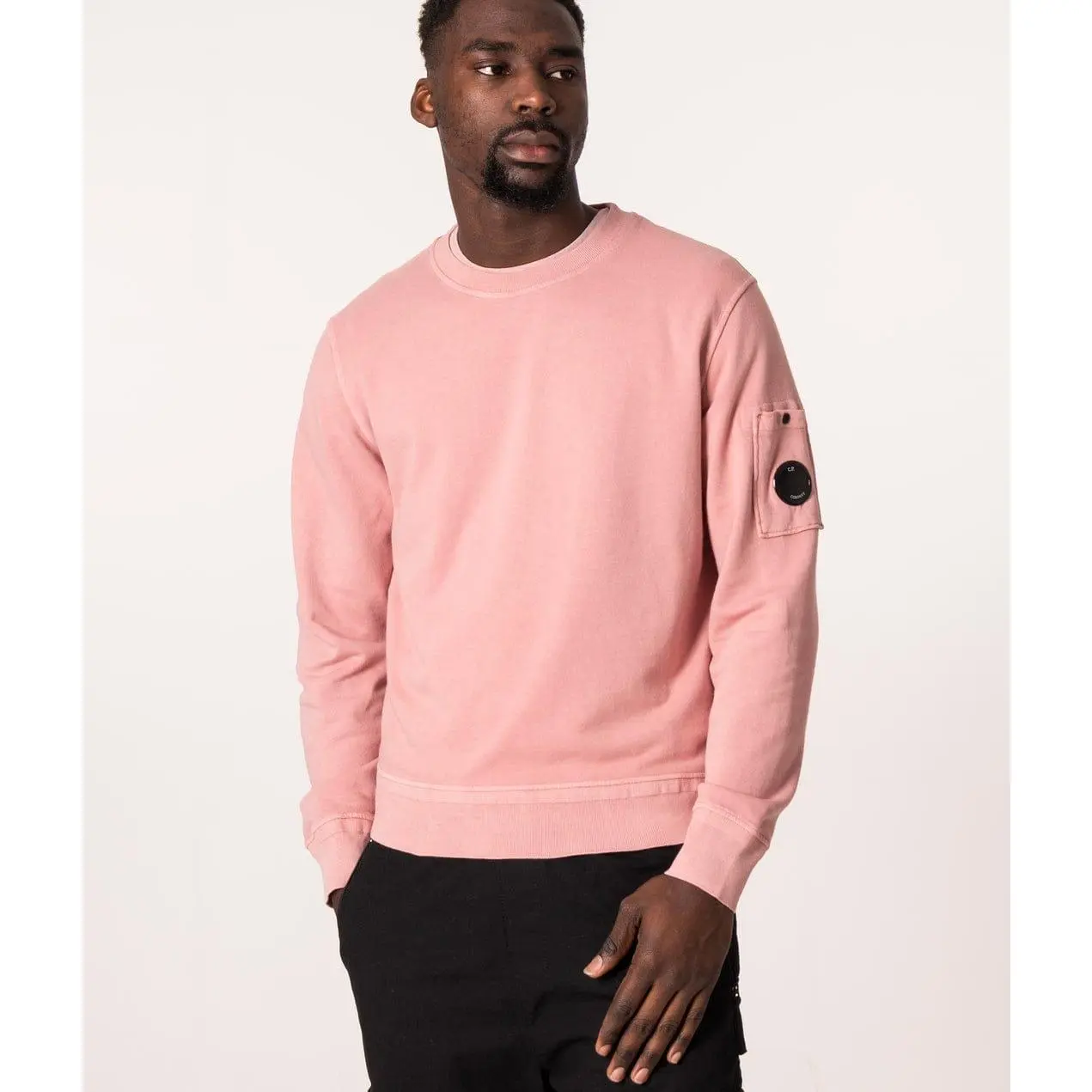 Cp Company Resist Dyed Lens Sweatshirt In Pale Mauve