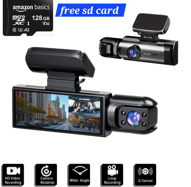 Product Introduction of Dual Camera Dash Cam with IR Night Vision, Loop Recording, and Wide Angle Lens - 128GB SD Card Included for Car Safety. UK STOCK 6