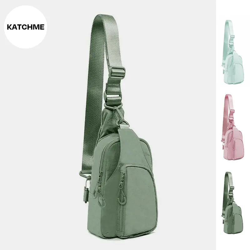 KatchMe Unisex Casual Solid Color Nylon Multi-Function Crossbody Chest Bag,Casual Bags for Women,Vintage Plain Mini Waist Bag 1