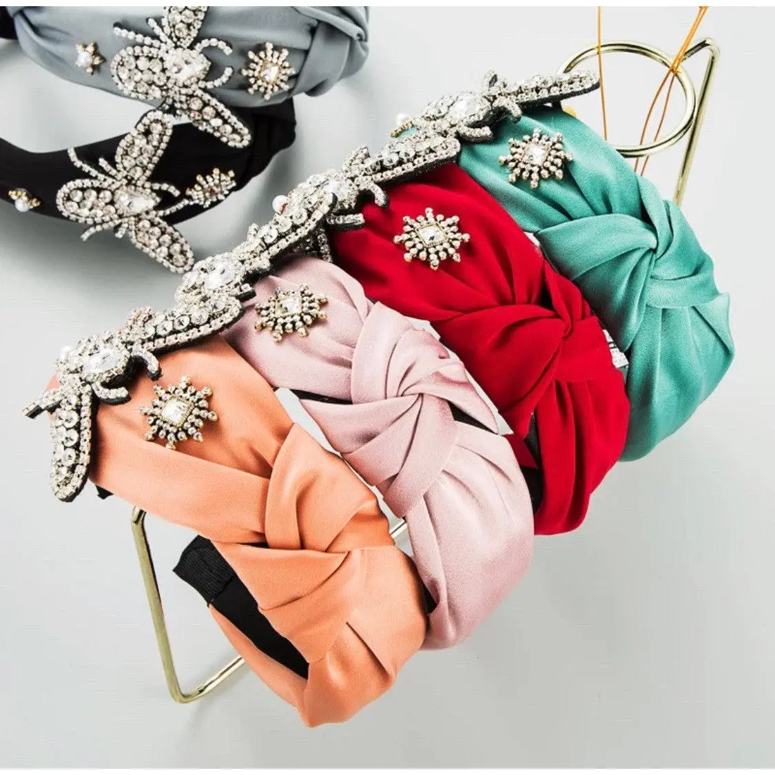 Crystal Queen Bee Knotted Headbands