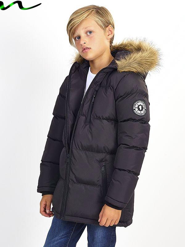 NEW BOYS COATS KIDS BACK TO SCHOOL FUR HOODED PARKA JACKET WINTER WARM COAT SIZE 1