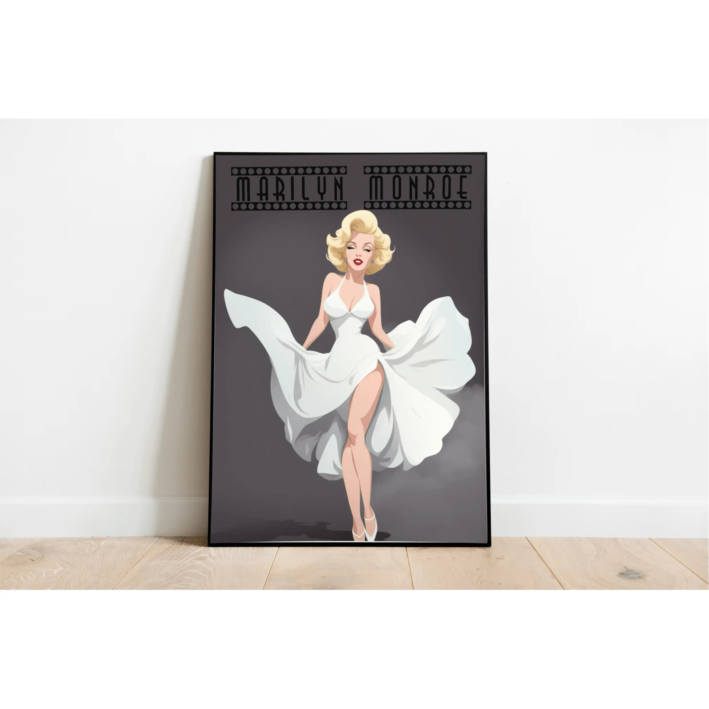 Marilyn Monroe Cartoon Poster- Timeless Hollywood Elegance