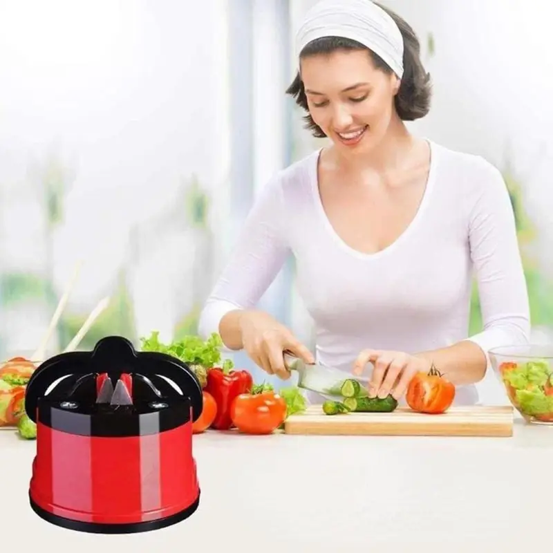 Kitchen Knife Sharpener with Suction Cup Household Sharpening Tool Sharpening Stone Suction Cup Positioning Sharpener Ceramic Lightweight 3