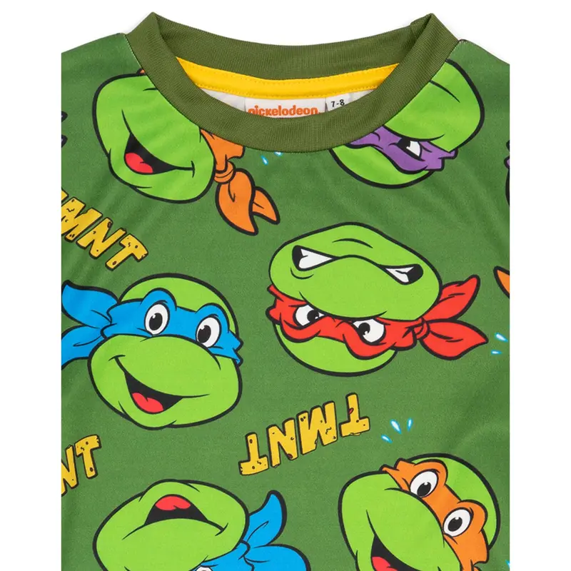 Vanilla Underground x Teenage Mutant Ninja Turtles Boys Green Character Short Sleeve Long Leg Pyjama Set 4