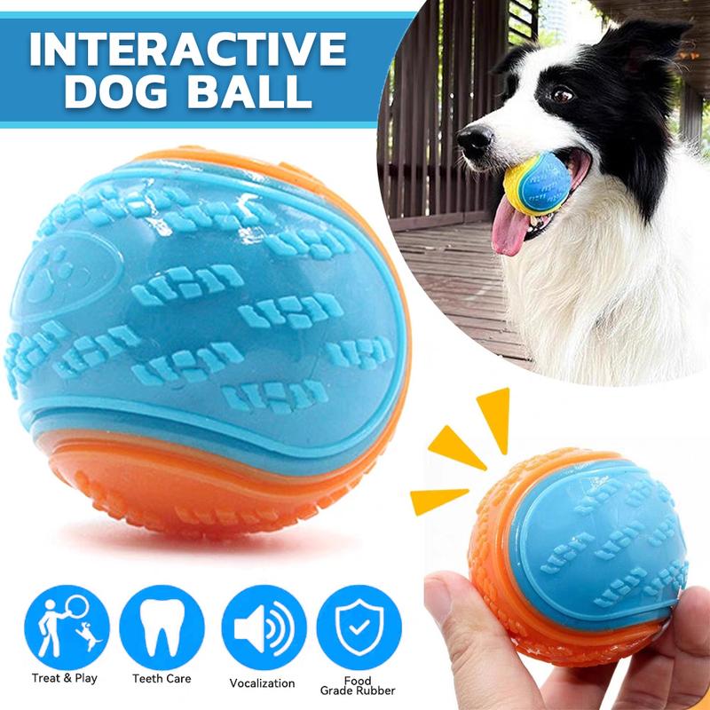 Product Introduction of Pack of 2 Squeaky Dog Ball Dog Toys Teeth Cleaning Puppy Chew Toys Dog Pet Training Ball Interactive Dog Ball Assorted Colours 6