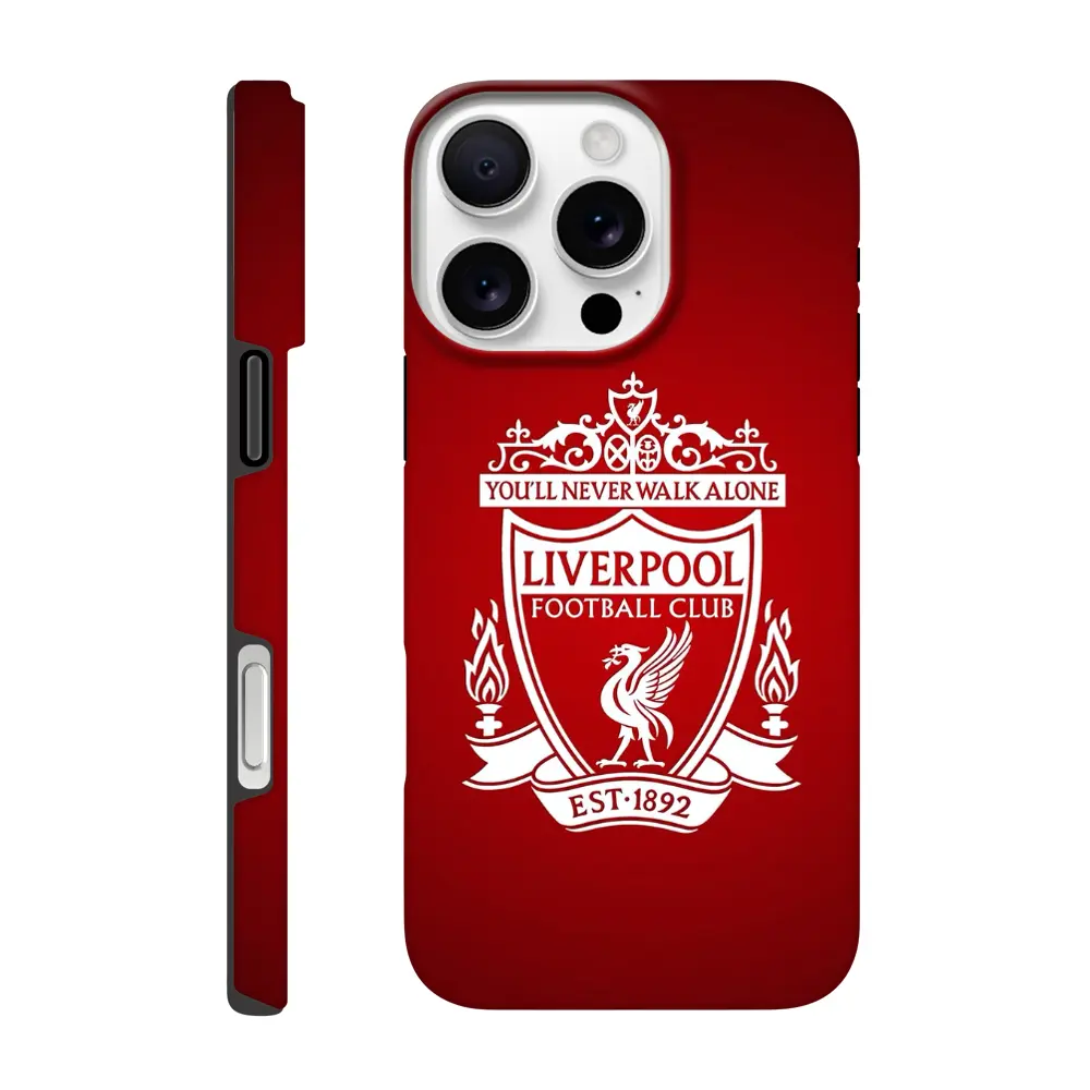 Liverpool FC iPhone Tough Phone Case – LFC Logo Football Fan Phone Cover - Dual Layer Protection - Wireless Charging Compatible - Glossy Finish