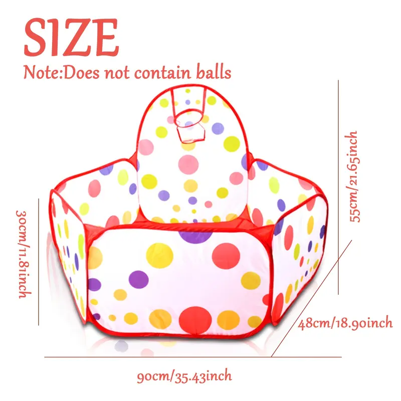 Kids Ball Pit Pop Up Play Tent Playhouse With Basketball For Childrens Boys Girls Baby Birthday Toy Themed Pretend Indoor Outdoor Games Party Crawl (Balls Not Included) sea and beach accessories 6