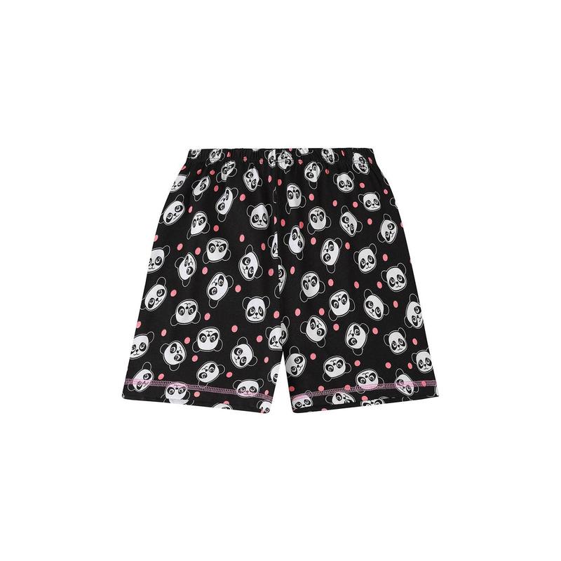 Girls Panda 'Barely Awake' Short Cotton Pyjamas 4