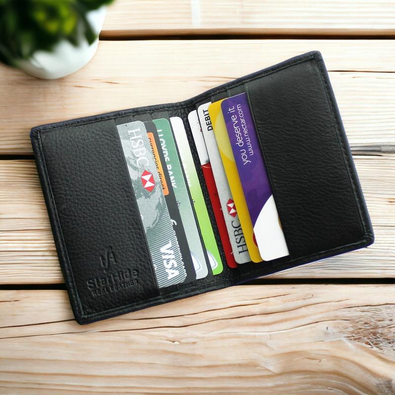 StarHide Mens RFID Blocking Small Slim Real Leather Credit Card Holder Mini Case 105 1