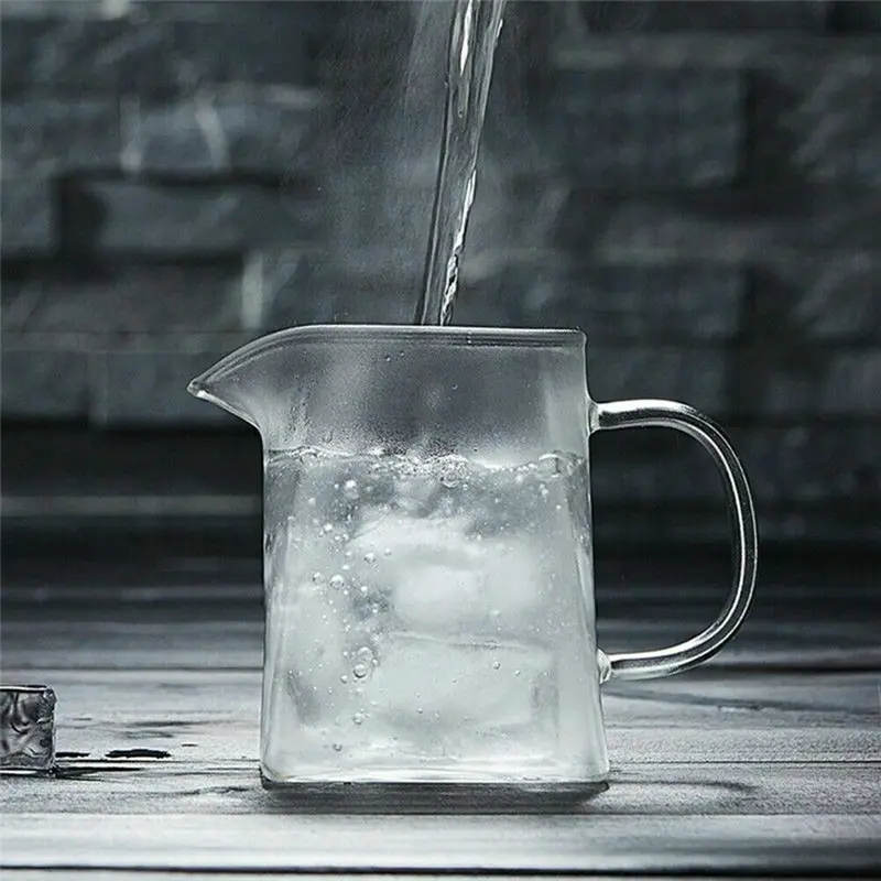 Square Glass Teapot with Infuser with Lid 350 ml, 550 ml, 750 ml - Borosilicate Tea Pot for Loose Tea, Clear Leaf Herbal Teapot with Strainer for Microwavable and Stovetop Safe - Transparent, Clear Steel Filter Teacup 3