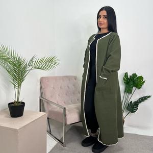 Contrast Detail Long Pocket Coat