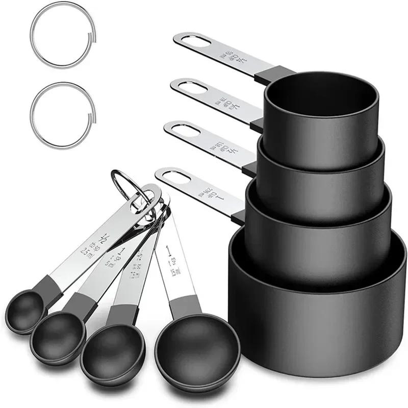 8Pcs Measuring Spoons Teaspoon Sugar Scoop Cake Baking Flour Measuring Cups Stainless Steel Handle Kitchen Measuring Tools 0